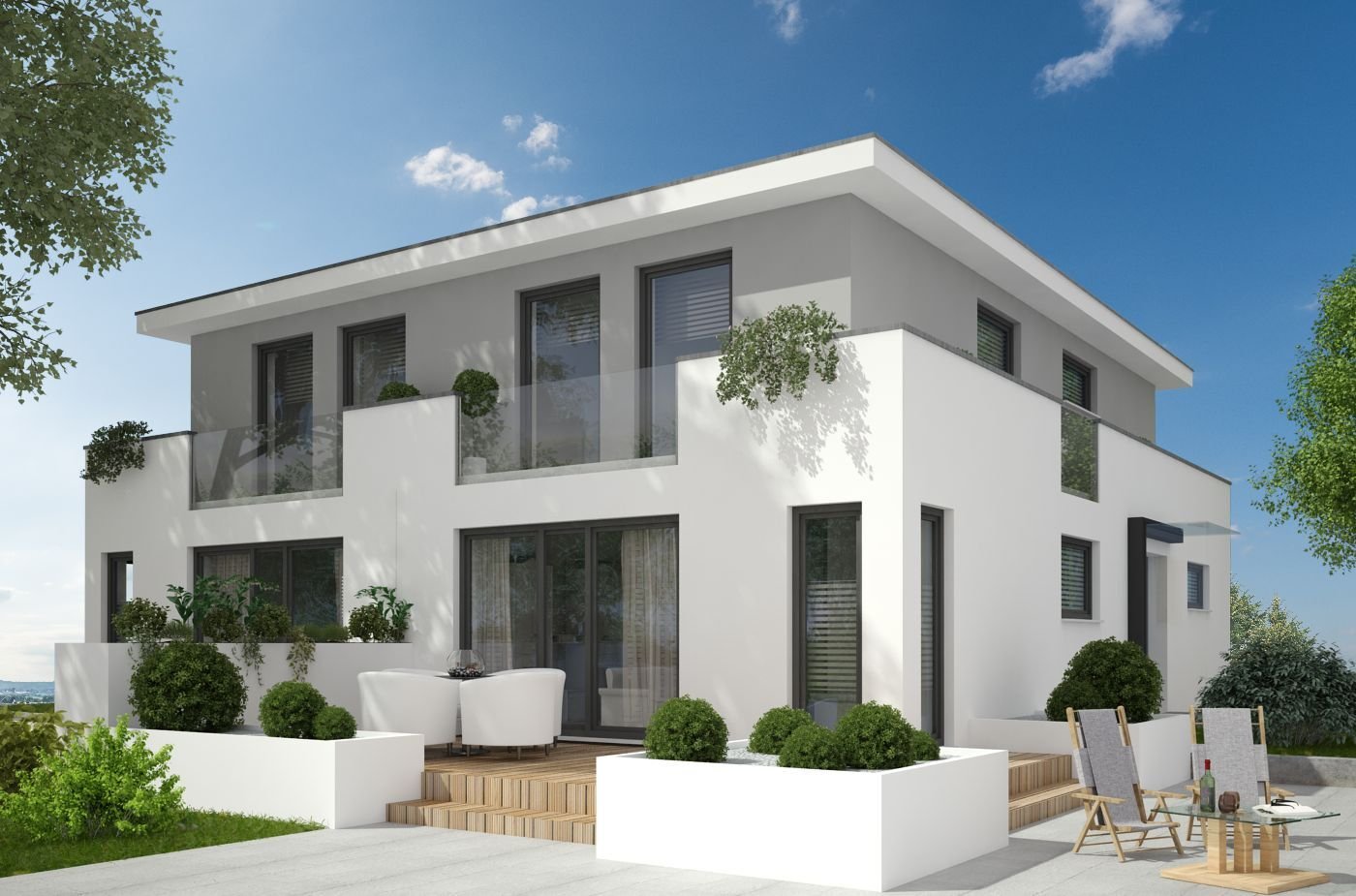 Moderne Doppelhaushälfte in schönem Garten, individuell umplanbar,  